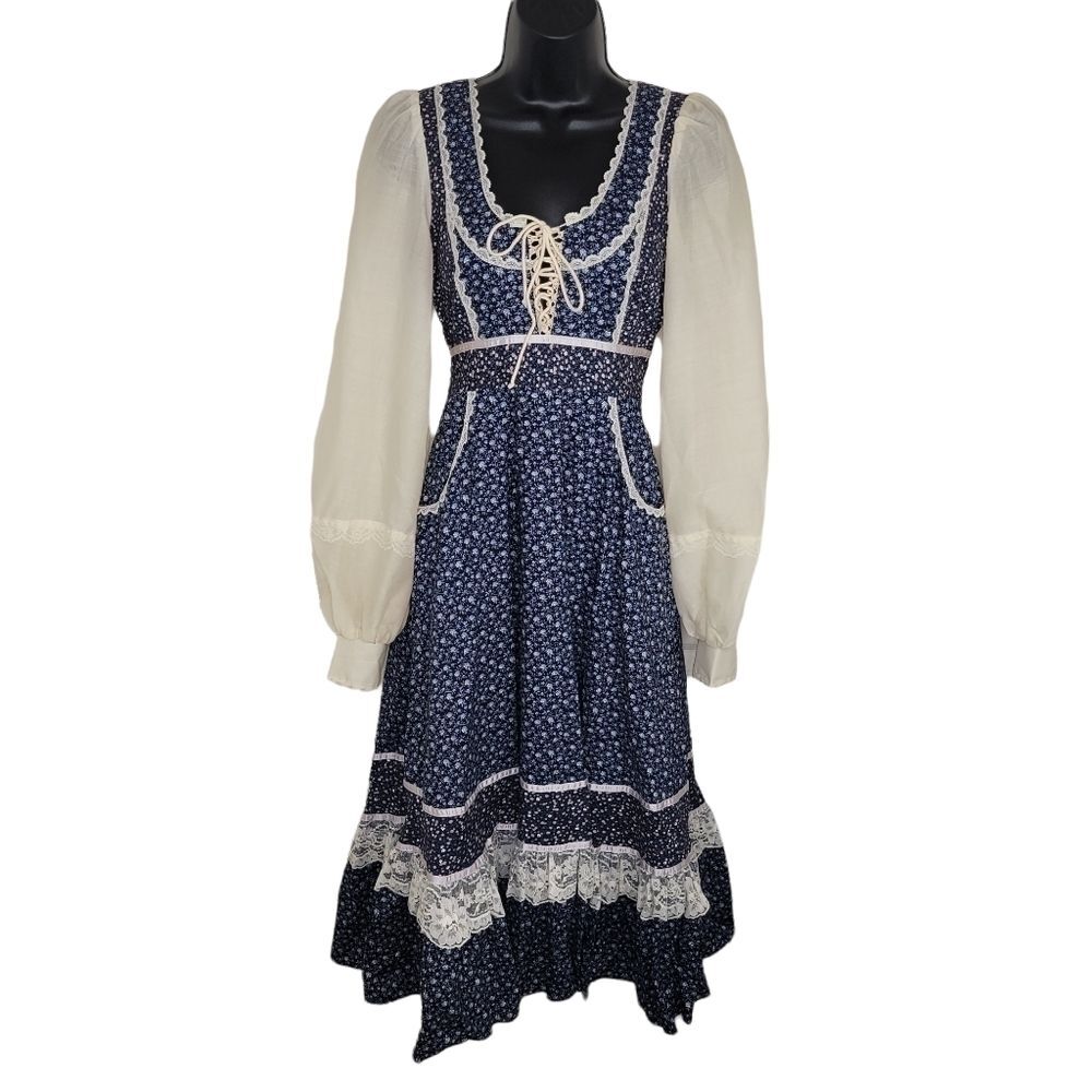 Gunne Sax by Jessica floral dress prairie vintage size 7